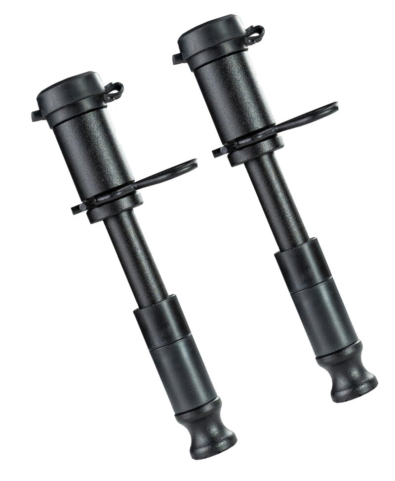 BulletProof Hitches - 5/8"" Trailer Hitch Locking Pins - Universal Fit  Stainless Steel  Weather Resistant Rubber Cap - Black  2 Pack - Image 1
